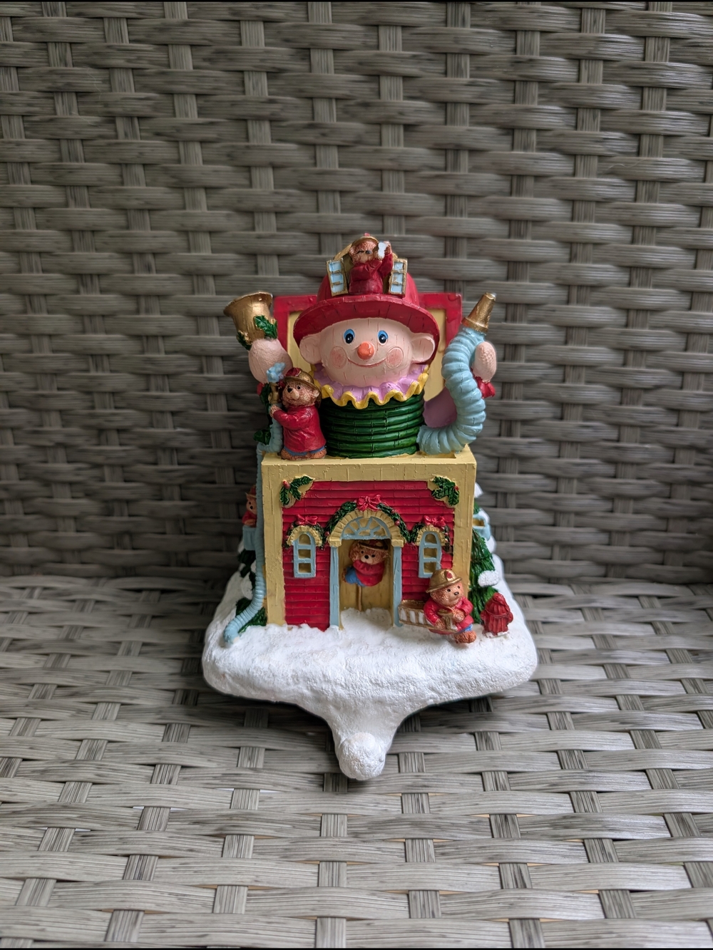 Vintage Firehouse Jack in the Box Firefighter Christmas Figurine